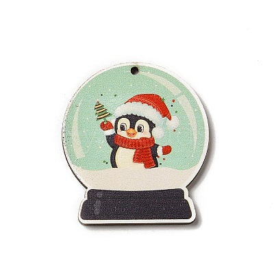 Single Face Printed Wood Pendants WOOD-H102-02B-1