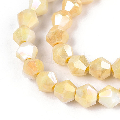 Anti-Tarnish Electroplate Bicone Glass Beads Strands EGLA-T021-6mm-16-05-1