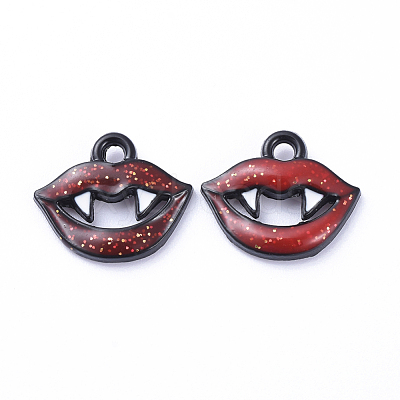 Black Alloy Enamel Pendant ENAM-D040-B02-1