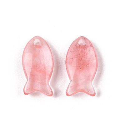 Cherry Quartz Glass Pendants G-N342-106M-1