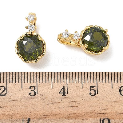 Brass Micro Pave Cubic Zirconia Fold Over Clasps KK-H526-14G-1