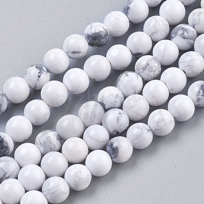 Natural Howlite Beads Strands TURQ-G091-10mm-1