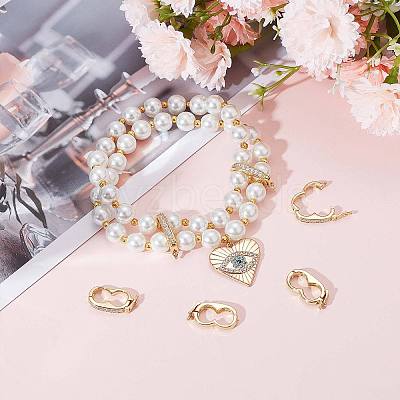 6Pcs Brass Peanut Twister Clasps FIND-SC0003-97G-1