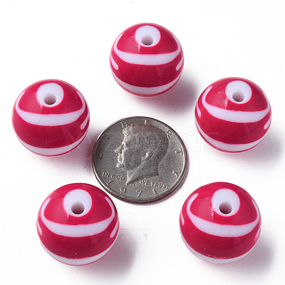 Opaque Striped Acrylic Beads MACR-S373-27C-03-1