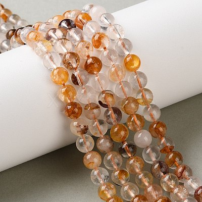 Natural Yellow Hematoid Quartz/Golden Healer Quartz Beads Strands G-C268-B01-01-1