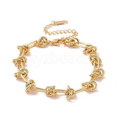 304 Stainless Steel Knot Link Chain Bracelet for Men Women LS-BJEW-E020-01G-1