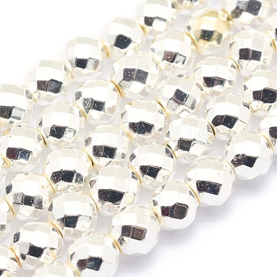 Electroplate Non-magnetic Synthetic Hematite Beads Strands G-L485-03F-S-1