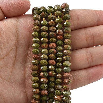 Natural Unakite Bead Strands G-D344-A02-1