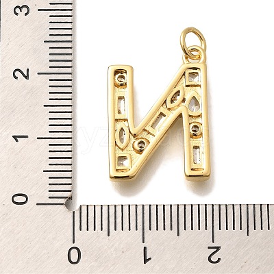 Brass Micro Pave Clear Cubic Zirconia Pendants KK-G521-01G-N-1