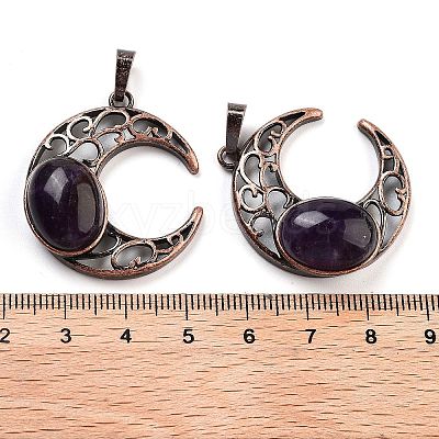 Natural Amethyst Pendants G-L602-01R-22-1