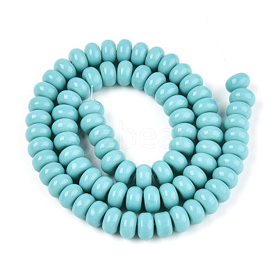 Opaque Spray Painted Glass Beads GLAA-ZX008-8mm-18R-1