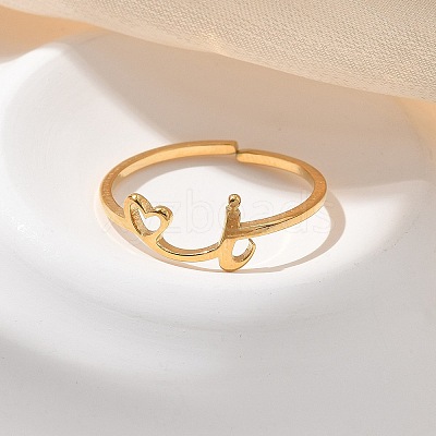 304 Stainless Steel Cuff Rings for Women RJEW-D285-01G-I-1