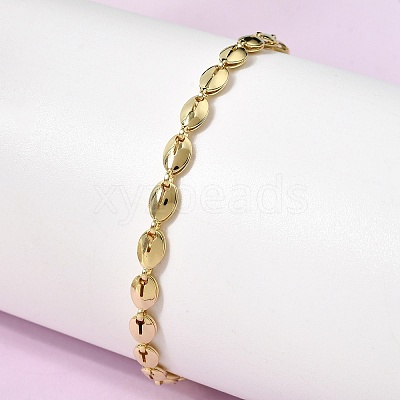 Brass Link Chain Bracelets for Women BJEW-K298-09G-1