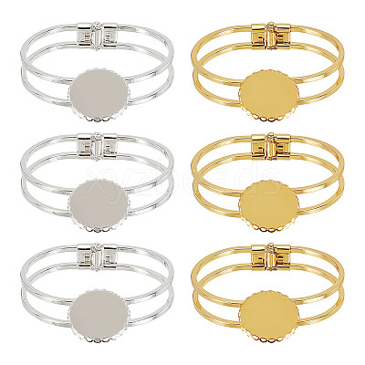 6Pcs 2 Colors Brass Bangle Makings FIND-GO0002-78-1