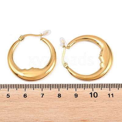 Moon 304 Stainless Steel Hoop Earrings for Women EJEW-L312-01G-1