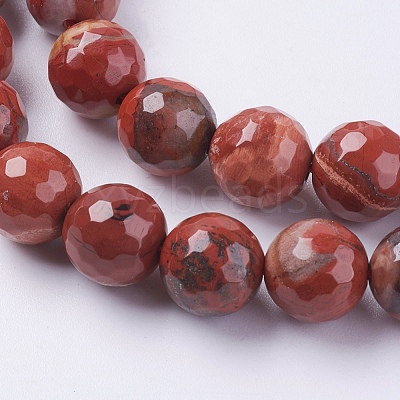 Natural Red Jasper Beads Strands G-G542-10mm-15-1