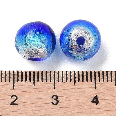 Handmade Silver Foil Glass Beads LAMP-A001-G01-10mm-1