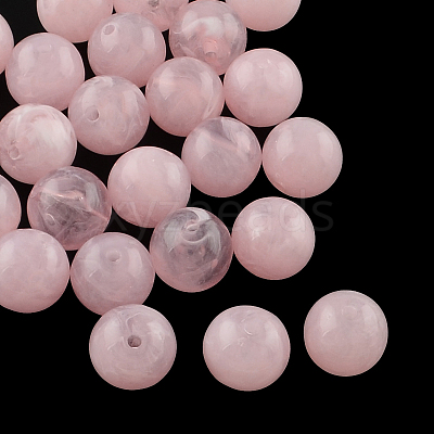 Round Imitation Gemstone Acrylic Beads X-OACR-R029-6mm-25-1