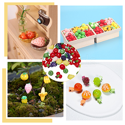 70Pcs 7 Styles Opaque Resin Decoden Cabochons RESI-CP0001-07-1