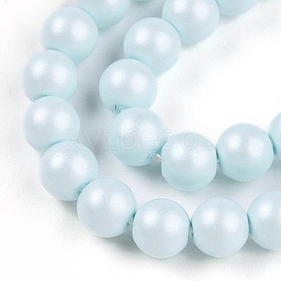 Baking Paint Pearlized Glass Pearl Bead Strands HY-N002-4mm-B01-1