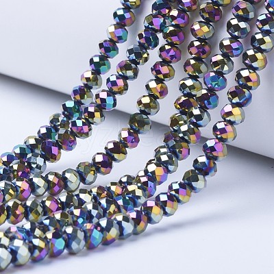 Electroplate Transparent Glass Beads Strands EGLA-A034-T4mm-UA07-1