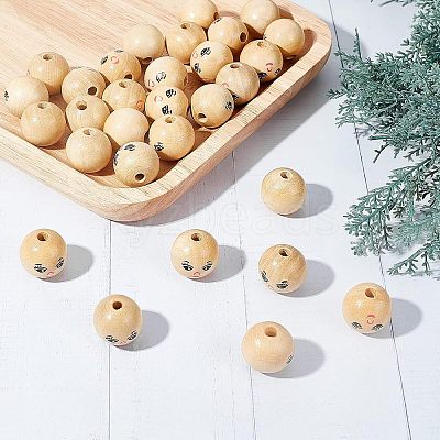 30Pcs Natural Wood Beads WOOD-FG0001-15A-1