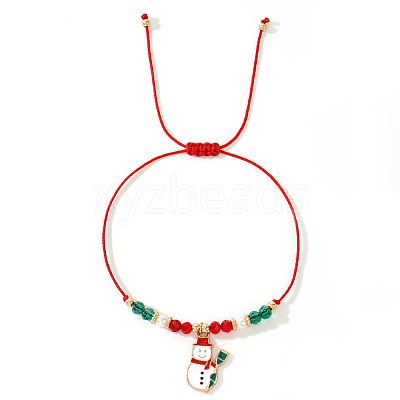 Imitation Pearl & Glass Beads Braided Bracelets CA6370-5-1