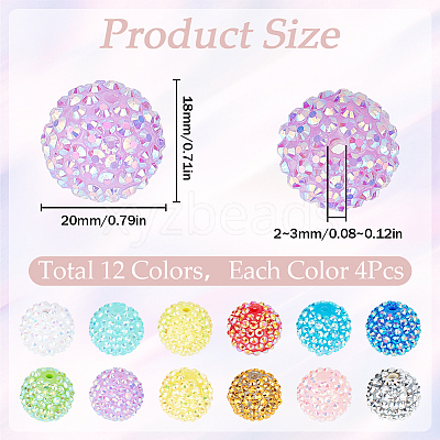 48pcs 12 style DIY Beads Kits MACR-SC0001-17-1