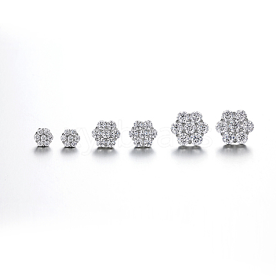 925 Sterling Silver Pave Moissanite Stud Earrings for Women SX7074-2-1
