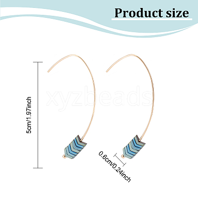 7 Pairs 7 Colors Synthetic Hematite Arrow Dangle Earrings EJEW-AN0001-43-1