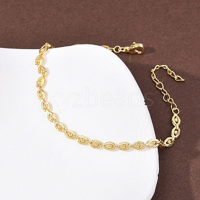 Brass Link Chain Bracelets for Women BJEW-C140-13G-1