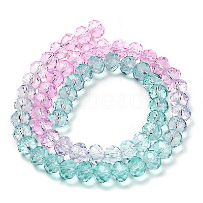 Transparent Painted Glass Beads Strands X1-DGLA-A034-T6mm-A10-1