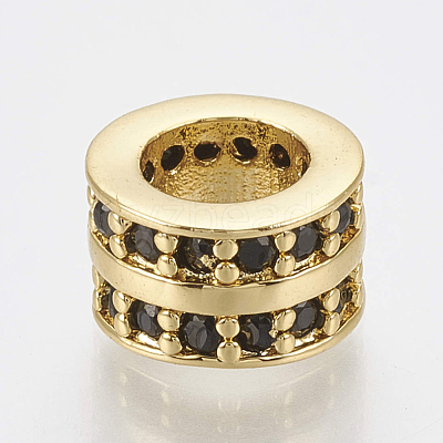 Brass Micro Pave Cubic Zirconia Beads ZIRC-S058-86G-1
