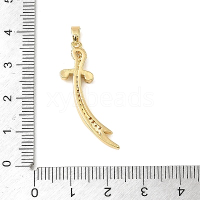 Brass Micro Pave Clear Cubic Zirconia Pendants KK-E804-15G-1