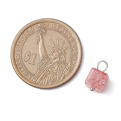 Crackle Glass Charms PALLOY-JF02896-1