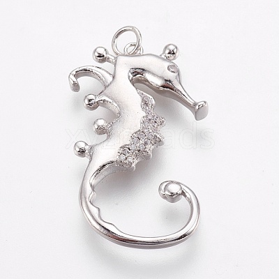 Brass Micro Pave Cubic Zirconia Pendants ZIRC-O026-35P-NR-1