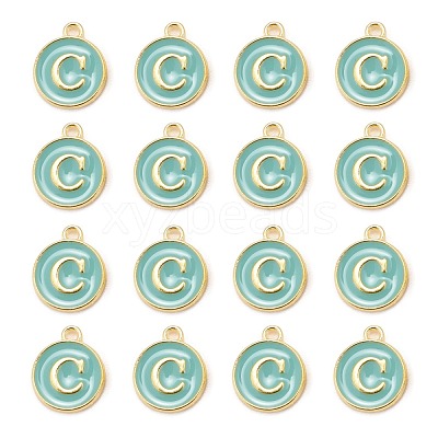 Golden Plated Alloy Enamel Charms X-ENAM-S118-05C-1