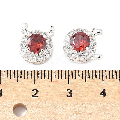 Brass Micro Pave Cubic Zirconia Beads KK-G531-01S-02-1
