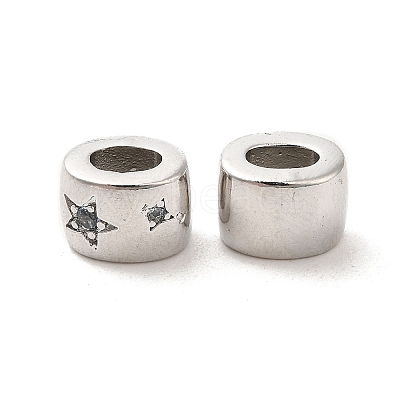 Brass Micro Pave Cubic Zirconia Beads KK-Q773-02P-03-1