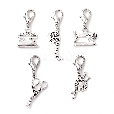 Alloy Pendant Decorations HJEW-JM01795-S-1
