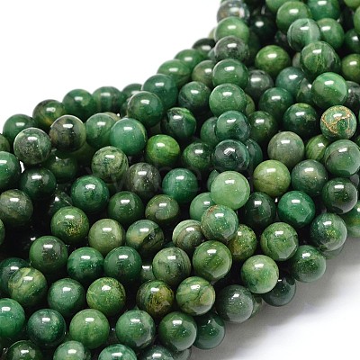 Natural West African Jade Round Beads Strands X-G-P075-03-8mm-1