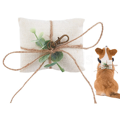 Plastic Artificial Leaf & Velvet Dog Ring Bearer HJEW-DR00077-1