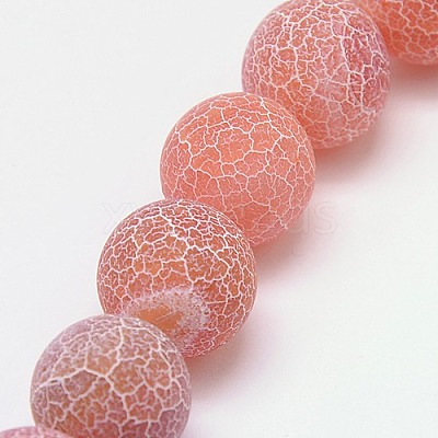 Natural Crackle Agate Beads Strands G-G055-6mm-11-1