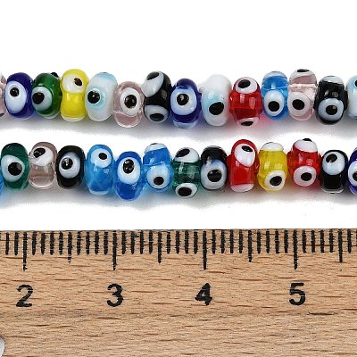 Handmade Evil Eye Lampwork Beads Strands LAMP-A007-02A-06-1