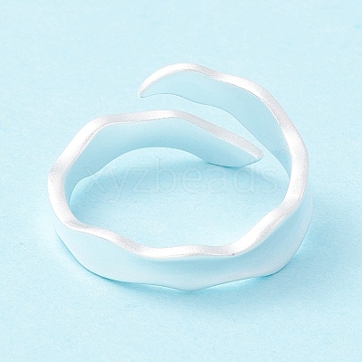 925 Sterling Silver Matte Cuff Ring RJEW-Z011-01S-1