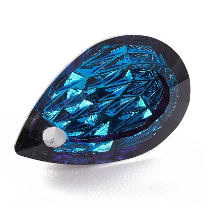 Embossed Glass Rhinestone Pendants GLAA-J101-05A-001BB-1