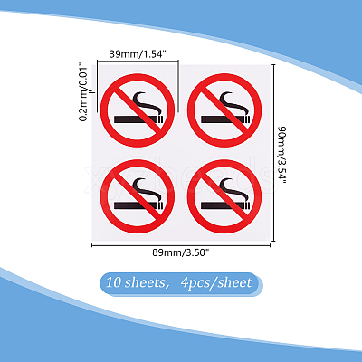 PVC Self-Adhesive No-smoking Warning Stickers STIC-WH0003-017B-1