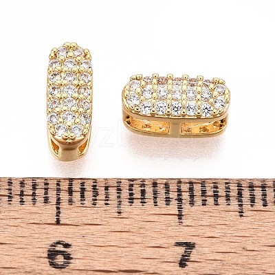 Brass Micro Pave Clear Cubic Zirconia Beads KK-T071-17G-I-1