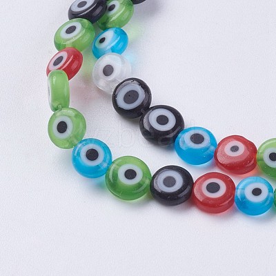Handmade Evil Eye Lampwork Beads Strands LAMP-J089-A01-1