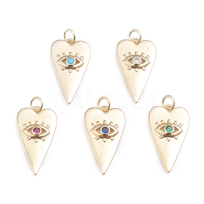 Brass Micro Pave Cubic Zirconia Pendants ZIRC-I042-01-1